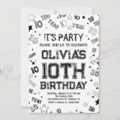Zwarte jongen nummer tien verjaardagsfeestje kaart (Voorkant)