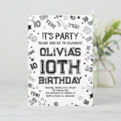 Zwarte jongen nummer tien verjaardagsfeestje kaart (Staand voorkant)