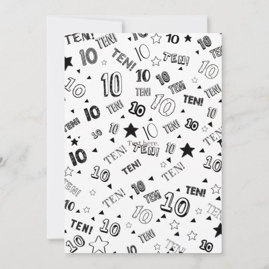 Zwarte jongen nummer tien verjaardagsfeestje kaart (Achterkant)