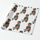 Zwarte jongen verjaardagscadeau melanine jongens K Cadeaupapier (Uitgerold)