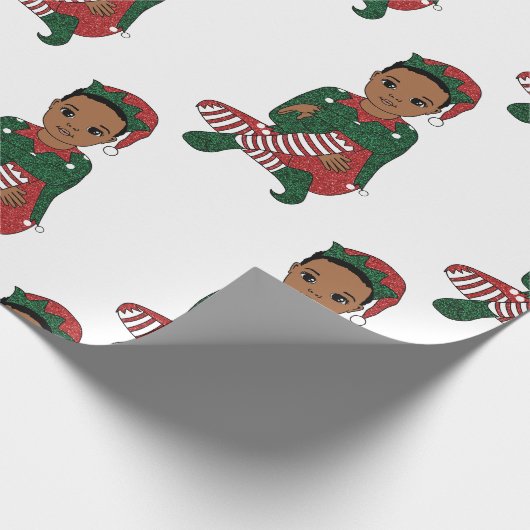 Zwarte jongen verjaardagscadeau melanine jongens K Cadeaupapier (Hoek)