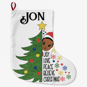 Zwarte jongen verjaardagscadeau melanine jongens K Grote Kerstsok