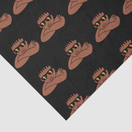 Zwarte jongen verjaardagscadeau melanine jongens K Tissuepapier (Detail)