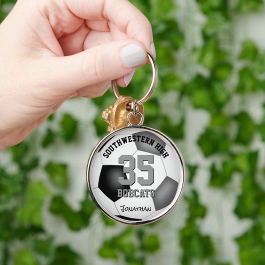 zwarte jongens : jersey nummer voetbal sleutelhanger (Hand)