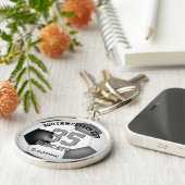 zwarte jongens : jersey nummer voetbal sleutelhanger (Zijkant)