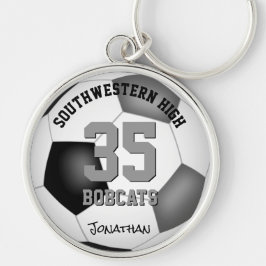 zwarte jongens : jersey nummer voetbal sleutelhanger