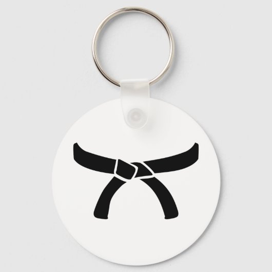 Zwarte judogordel sleutelhanger (Voorkant)