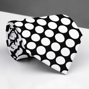 Zwarte Jumbo Stippen Custom Necktie Stropdas