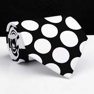 Zwarte Jumbo Stippen Custom Necktie Stropdas