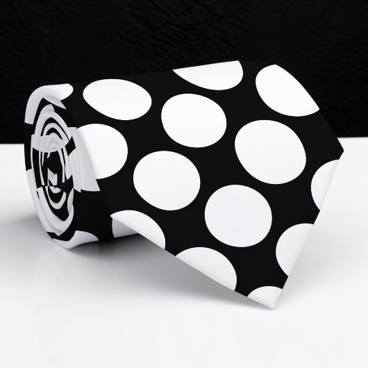 Zwarte Jumbo Stippen Custom Necktie Stropdas