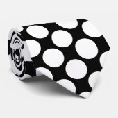 Zwarte Jumbo Stippen Custom Necktie Stropdas (Opgerold)