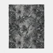 Zwarte jungle fleece deken (Voorkant)
