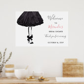 Zwarte jurk hoge hakken vrijgezellenfeest poster (Keuken)