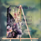 Zwarte jurk paarse bloem acryl bord (Neutraal)