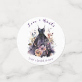 Zwarte jurk paarse bloem bruidsmeisjesfeest confetti (Kleine voorkant)