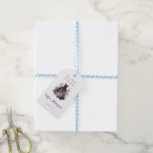 Zwarte jurk paarse bruidsdouche cadeaulabel (Met Touw)