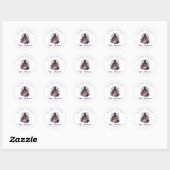 Zwarte jurk paarse bruiloft Classic Ronde Stickers (Vel)