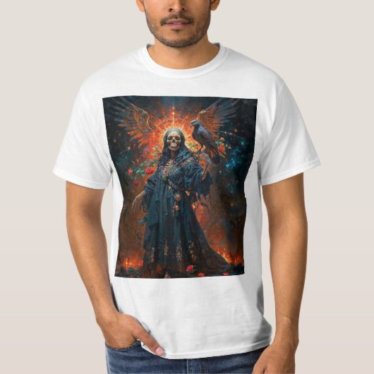 Zwarte Jurk Santa Muerte (Voorkant)