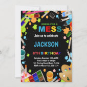 Zwarte jurk voor mess verf uitnodigingen (Voorkant)