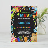 Zwarte jurk voor mess verf uitnodigingen (Staand voorkant)