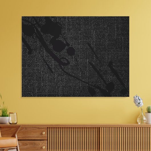 Zwarte jute moderne Abstracte verf Canvas Afdruk (Insitu (Woonkamer))