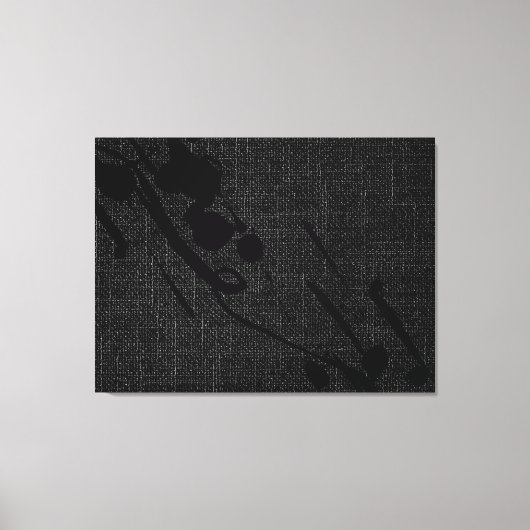Zwarte jute moderne Abstracte verf Canvas Afdruk (Voorkant)
