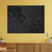 Zwarte jute moderne Abstracte verf Canvas Afdruk (Insitu (Woonkamer))