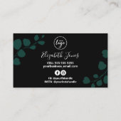 Zwarte kaars met kaars en zout visitekaartje (Achterkant)