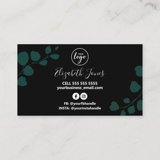 Zwarte kaars met kaars en zout visitekaartje (Achterkant)