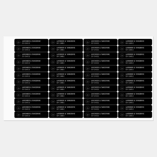 Zwarte kaars, tamper-bestendig zegel, uw Logo etik Labels (Vel)