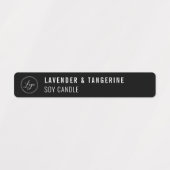 Zwarte kaars, tamper-bestendig zegel, uw Logo etik Labels (Design 2)