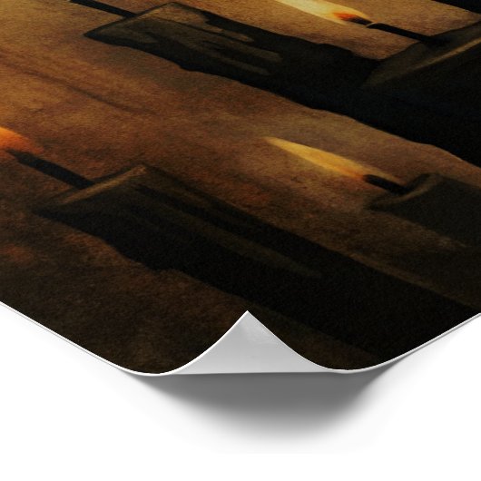 Zwarte kaarsen gotisch poster (Hoek)