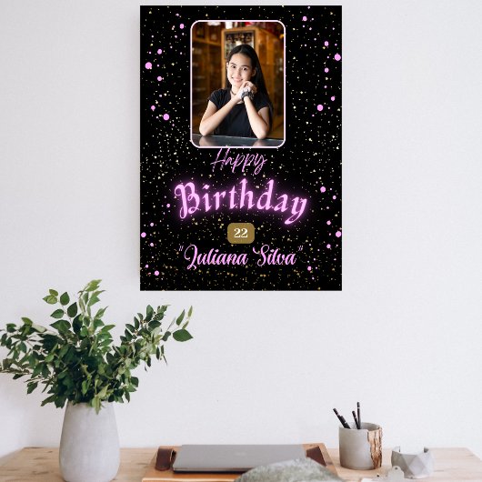 zwarte kaart foto schattige gelukkige verjaardag