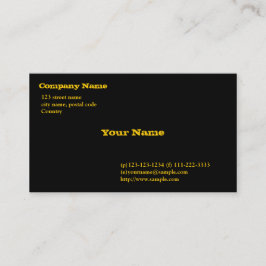 zwarte kaart, gouden lettertypen visitekaartje
