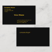 zwarte kaart, gouden lettertypen visitekaartje (Voorkant / Achterkant)