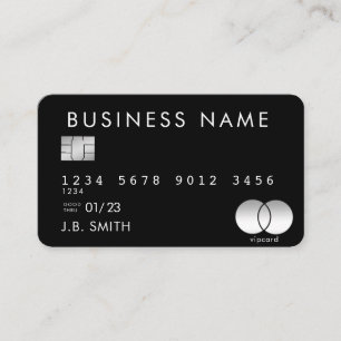 Zwarte kaart met creditcard visitekaartje