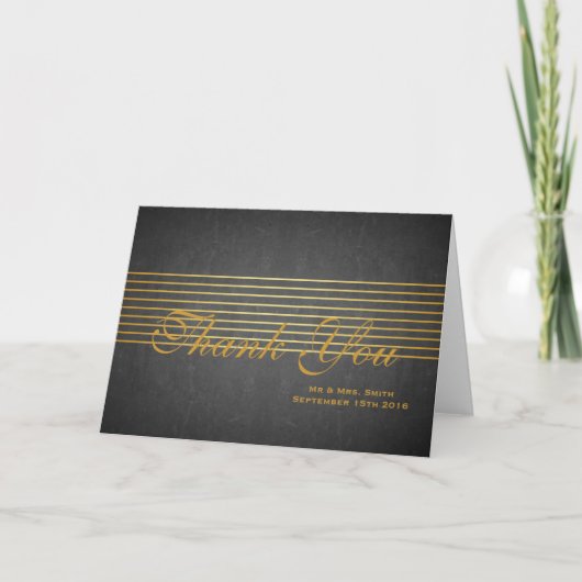 Zwarte kaart met Gold Striped Slank (Voorkant)