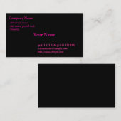 zwarte kaart, roze lettertypen visitekaartje (Voorkant / Achterkant)