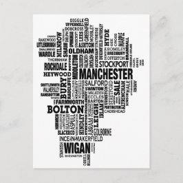Zwarte kaart van Greater Manchester