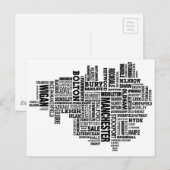 Zwarte kaart van Greater Manchester (Voorkant / Achterkant)