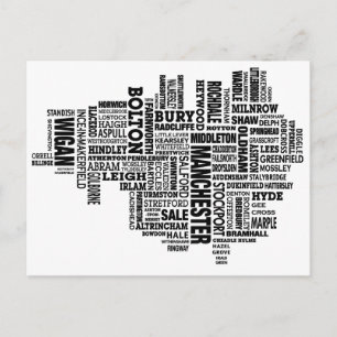 Zwarte kaart van Greater Manchester