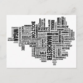 Zwarte kaart van Greater Manchester