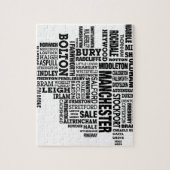 Zwarte kaart van Greater Manchester Legpuzzel (Verticaal)