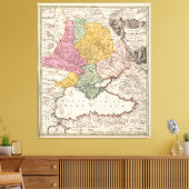 Zwarte kaart voor de regio Zee (1720) Turkije Bulg Canvas Afdruk (Insitu (Woonkamer))