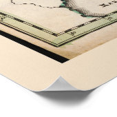 Zwarte kaart voor de regio Zee (1720) Turkije Bulg Poster (Hoek)