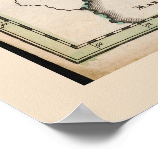 Zwarte kaart voor de regio Zee (1720) Turkije Bulg Poster (Hoek)