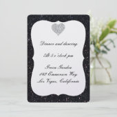 Zwarte Kaart voor het ontvangen van harten met gli (Staand voorkant)