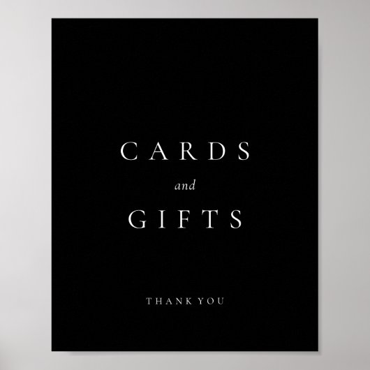 Zwarte Kaarten en Cadeaus Bruiloft Poster (Voorkant)