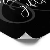 Zwarte Kaarten en cadeaus voor calligrafie Poster (Hoek)