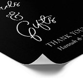 Zwarte Kaarten en geschenken Trouwbord Poster (Hoek)